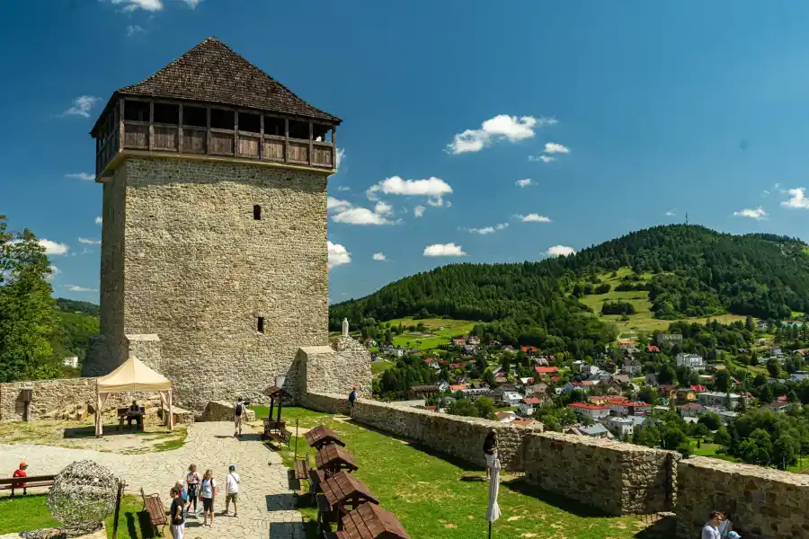 Zamek w Muszynie panorama z dziedzinca